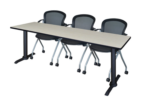 Regency Cain 48 x 24 in. TBase Training Seminar Table & 2 Cadence Nesting Chairs