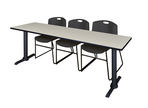 Regency Cain 48 x 24 in. TBase Training Seminar Table & 2 Zeng Stack Chairs