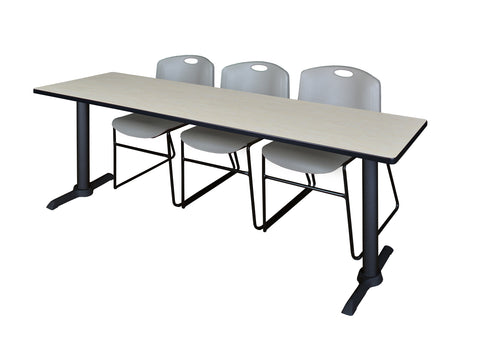 Regency Cain 48 x 24 in. TBase Training Seminar Table & 2 Zeng Stack Chairs