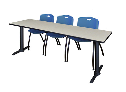Regency Cain 48 x 24 in. TBase Training Seminar Table & 2 M Stack Chairs