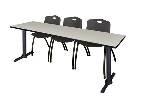 Regency Cain 48 x 24 in. TBase Training Seminar Table & 2 M Stack Chairs