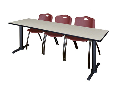 Regency Cain 48 x 24 in. TBase Training Seminar Table & 2 M Stack Chairs