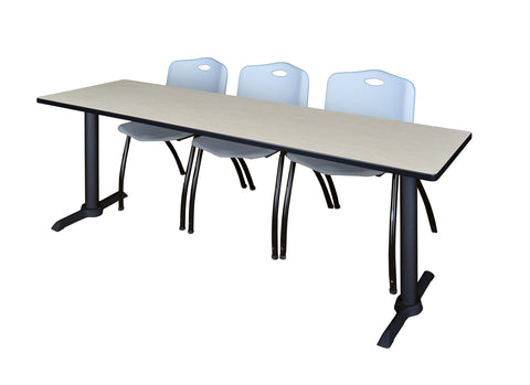 Regency Cain 48 x 24 in. TBase Training Seminar Table & 2 M Stack Chairs