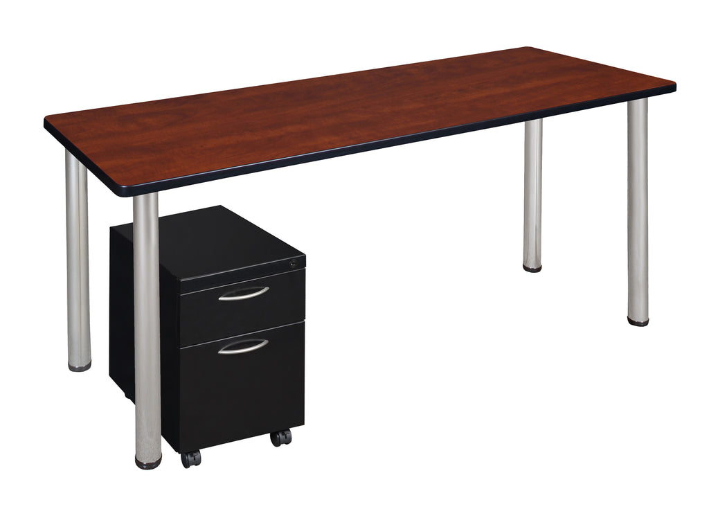 Regency Kee 66 x 24 in. Office Desk Table with Mobile Pedestal Drawer
