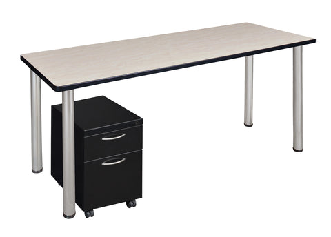 Regency Kee 66 x 24 in. Office Desk Table with Mobile Pedestal Drawer