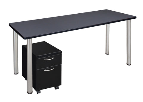 Regency Kee 72 x 24 in. Office Desk Table with Mobile Pedestal Drawer