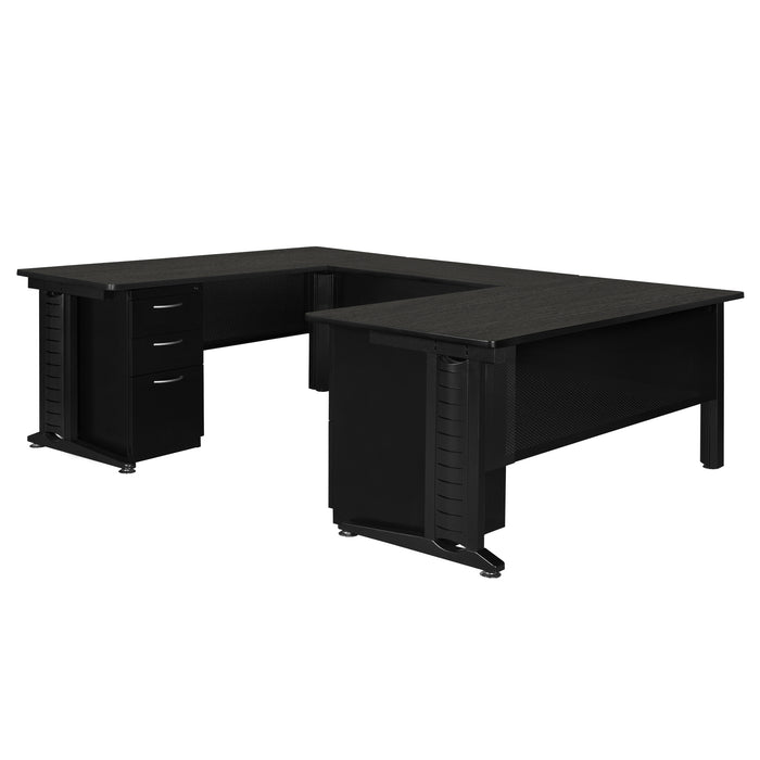 Regency Fusion 66 x 78 in. U Shaped Desk with Double Pedestal Drawer Unit