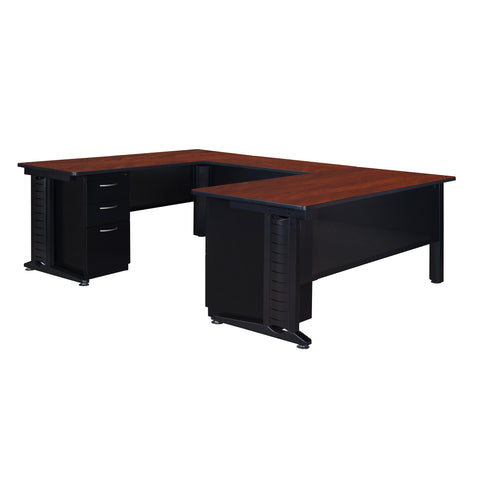 Regency Fusion 66 x 72 in. U Shaped Desk with Double Pedestal Drawer Unit