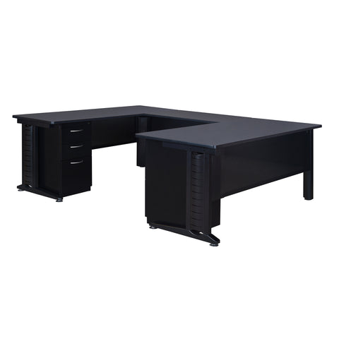 Regency Fusion 66 x 72 in. U Shaped Desk with Double Pedestal Drawer Unit