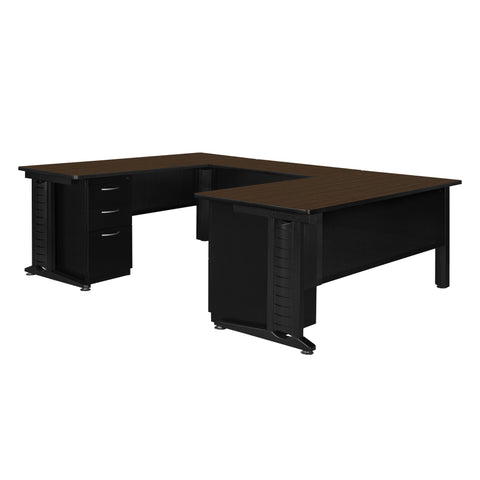 Regency Fusion 66 x 72 in. U Shaped Desk with Double Pedestal Drawer Unit