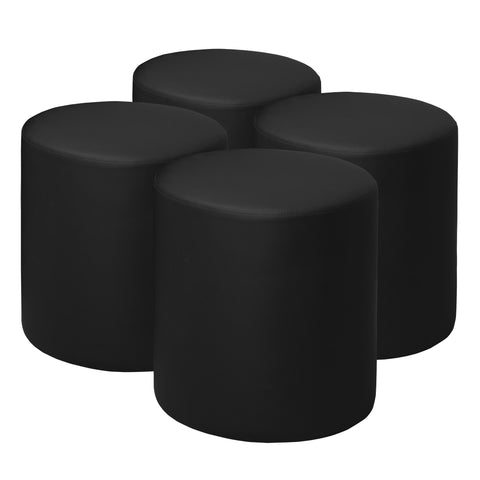 Logan Round Ottoman - 18, Modern Upholstered Pouf for Living Room, Bedroom, and Office - Stylish Accent Furniture, Soft Footstool, Multifunctional Ottoman Seat or Coffee Table