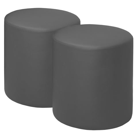Logan Round Ottoman - 18, Modern Upholstered Pouf for Living Room, Bedroom, and Office - Stylish Accent Furniture, Soft Footstool, Multifunctional Ottoman Seat or Coffee Table