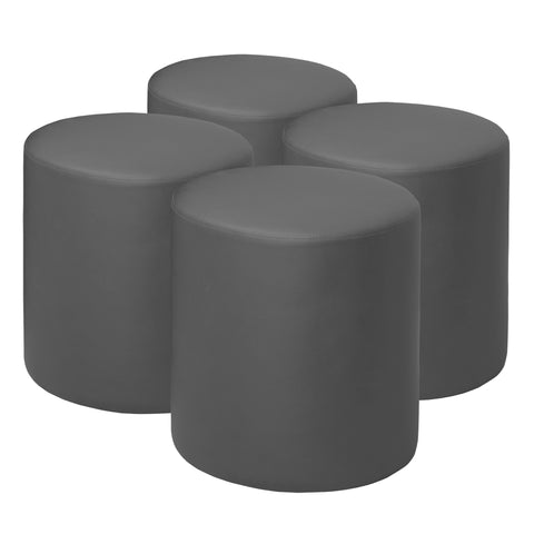 Logan Round Ottoman - 18, Modern Upholstered Pouf for Living Room, Bedroom, and Office - Stylish Accent Furniture, Soft Footstool, Multifunctional Ottoman Seat or Coffee Table
