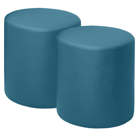 Logan Round Ottoman - 18, Modern Upholstered Pouf for Living Room, Bedroom, and Office - Stylish Accent Furniture, Soft Footstool, Multifunctional Ottoman Seat or Coffee Table