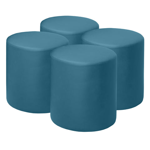 Logan Round Ottoman - 18, Modern Upholstered Pouf for Living Room, Bedroom, and Office - Stylish Accent Furniture, Soft Footstool, Multifunctional Ottoman Seat or Coffee Table