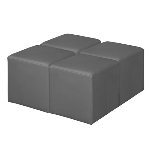Jean Square Ottoman - 22, Modern Upholstered Pouf for Living Room, Bedroom, and Office - Stylish Accent Furniture, Soft Footstool, Multifunctional Ottoman Seat or Coffee Table