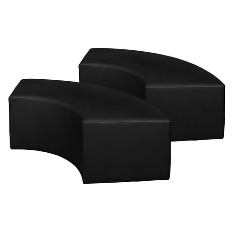 Regency Aurora Curved Vinyl Ottoman – Semi-Circle Upholstered Footrest & Accent Seat for Lounges, Living Rooms, Offices & Waiting Areas – Durable, Soft & Stylish Seating