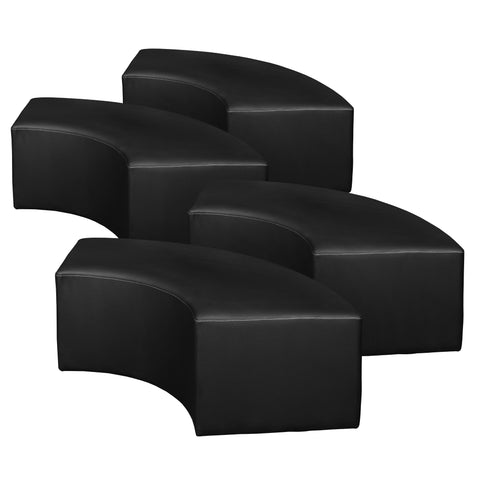 Regency Aurora Curved Vinyl Ottoman – Semi-Circle Upholstered Footrest & Accent Seat for Lounges, Living Rooms, Offices & Waiting Areas – Durable, Soft & Stylish Seating