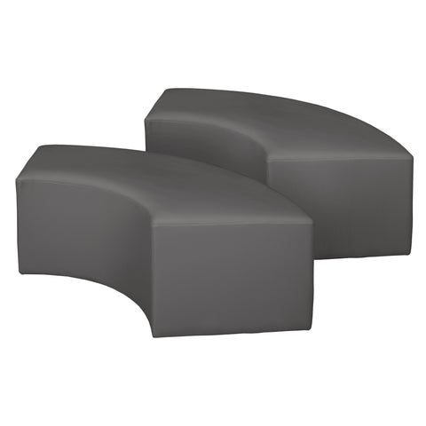 Regency Aurora Curved Vinyl Ottoman – Semi-Circle Upholstered Footrest & Accent Seat for Lounges, Living Rooms, Offices & Waiting Areas – Durable, Soft & Stylish Seating