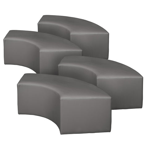 Regency Aurora Curved Vinyl Ottoman – Semi-Circle Upholstered Footrest & Accent Seat for Lounges, Living Rooms, Offices & Waiting Areas – Durable, Soft & Stylish Seating