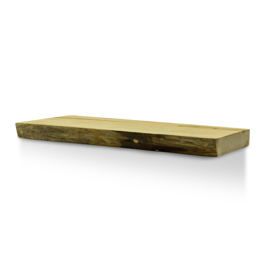 Niche Islander Live Edge Floating Shelf - Real Wood, USA Made with Invisible Brackets for Wall Decor and Display, All-Natural Rustic Aesthetic