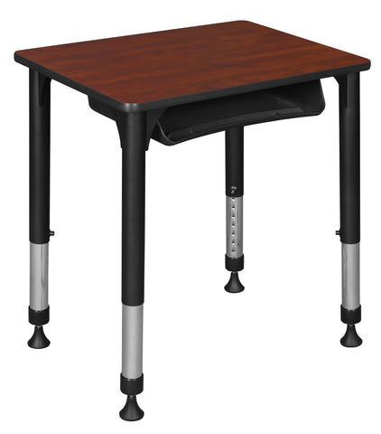 Regency 18.5 x 26 in Rectangle Height Adjustable Classroom School Desk with Book Storage