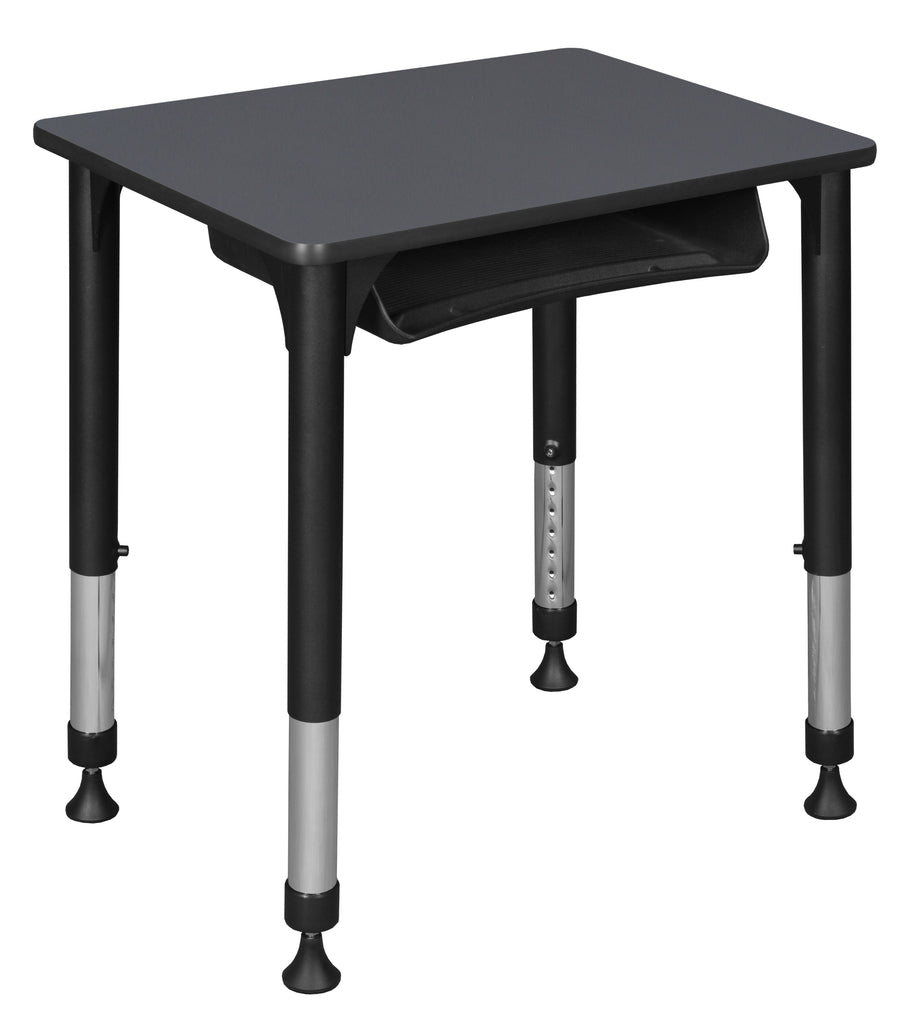 Regency 18.5 x 26 in Rectangle Height Adjustable Classroom School Desk with Book Storage