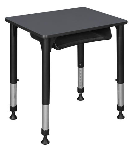 Regency 18.5 x 26 in Rectangle Height Adjustable Classroom School Desk with Book Storage