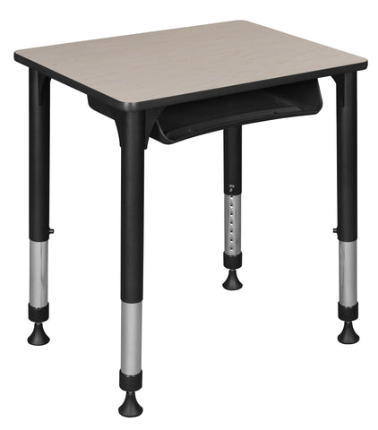 Regency 18.5 x 26 in Rectangle Height Adjustable Classroom School Desk with Book Storage