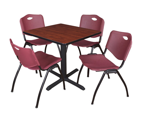 Regency Cain 30 in. Square XBase Breakroom Table & 4 M Stack Chairs