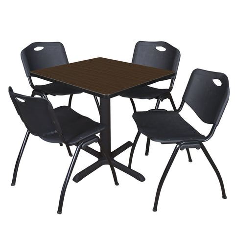 Regency Cain 30 in. Square XBase Breakroom Table & 4 M Stack Chairs