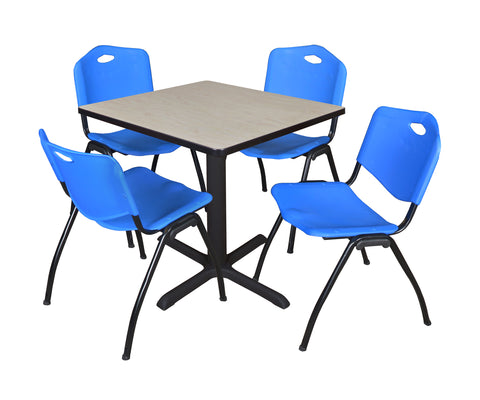 Regency Cain 30 in. Square XBase Breakroom Table & 4 M Stack Chairs