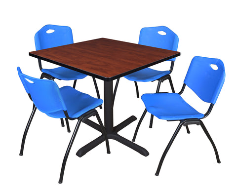 Regency Cain 30 in. Square XBase Breakroom Table & 4 M Stack Chairs