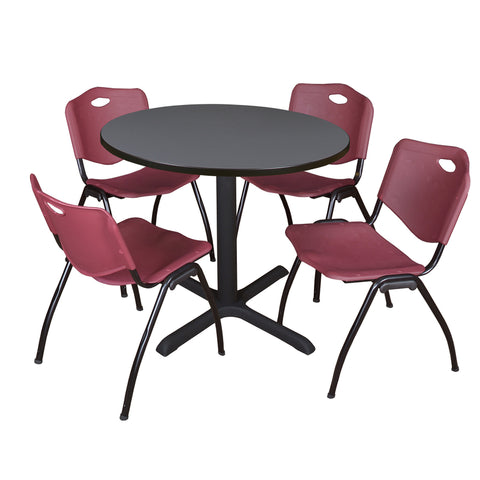 Burgundy|Grey / 36 x 36