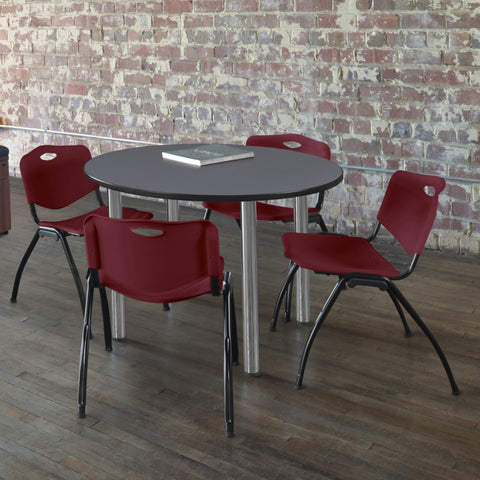 Grey / Chrome / Burgundy / 36 x 36