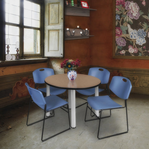 Noble Oak / Chrome / Blue / 36 x 36