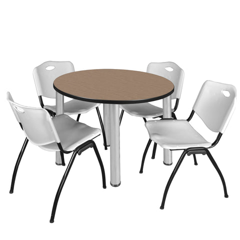 Noble Oak / Chrome / Grey / 36 x 36