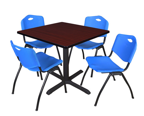 Regency Cain 30 in. Square XBase Breakroom Table & 4 M Stack Chairs