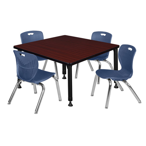 Mahogany / Black / Blue / 42 x 42