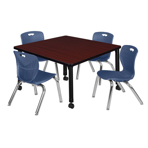 Mahogany / Black / Blue / 42 x 42