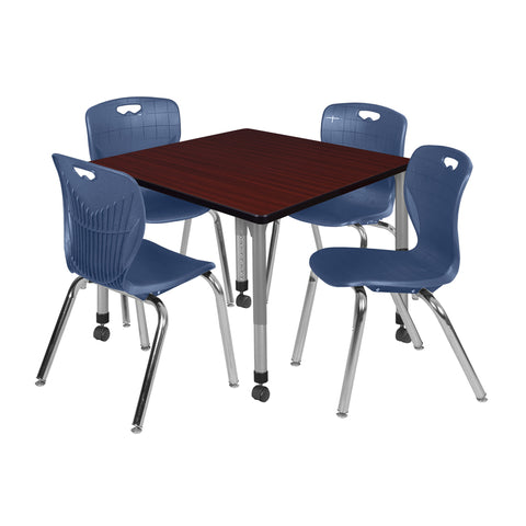 Mahogany / Grey / Blue / 42 x 42