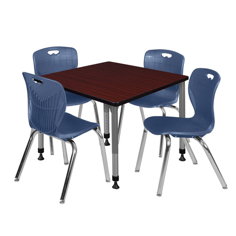 Mahogany / Grey / Blue / 42 x 42