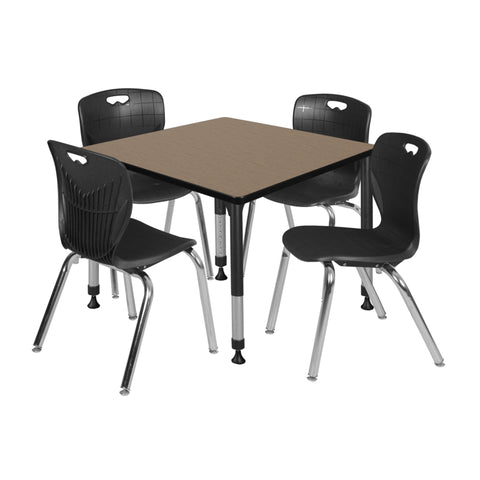 Noble Oak / Black / Black / 42 x 42