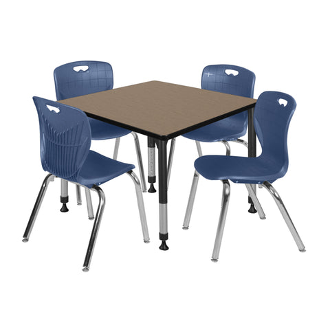 Noble Oak / Black / Blue / 42 x 42