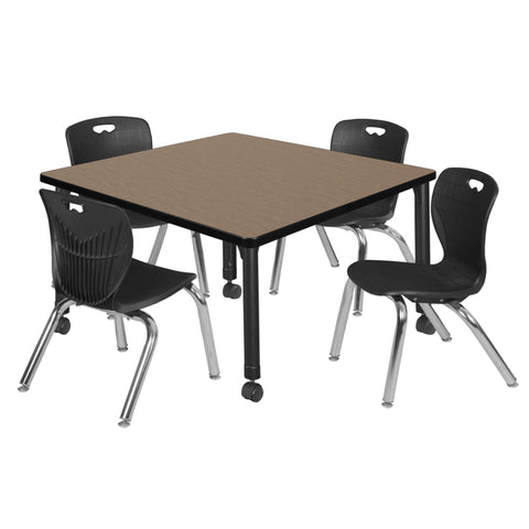 Noble Oak / Black / Black / 42 x 42