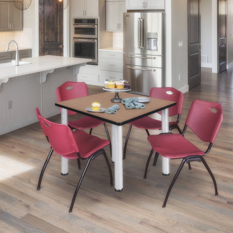 Noble Oak / Chrome / Burgundy / 42 x 42