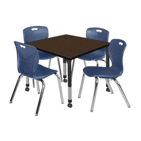 Neo Walnut / Black / Blue / 42 x 42