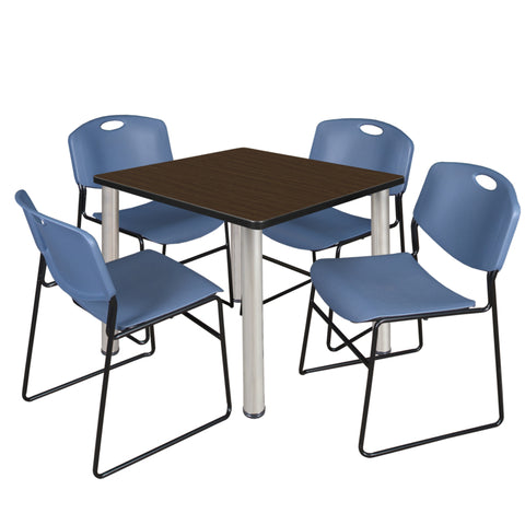 Neo Walnut / Chrome / Blue / 42 x 42