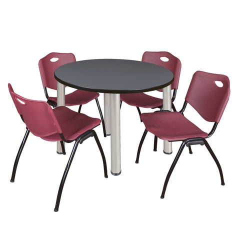 Grey / Chrome / Burgundy / 42 x 42
