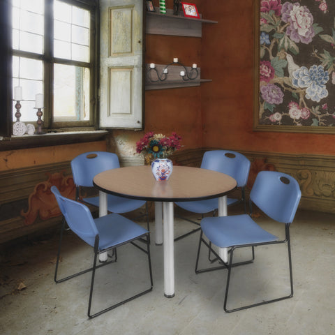 Noble Oak / Chrome / Blue / 42 x 42